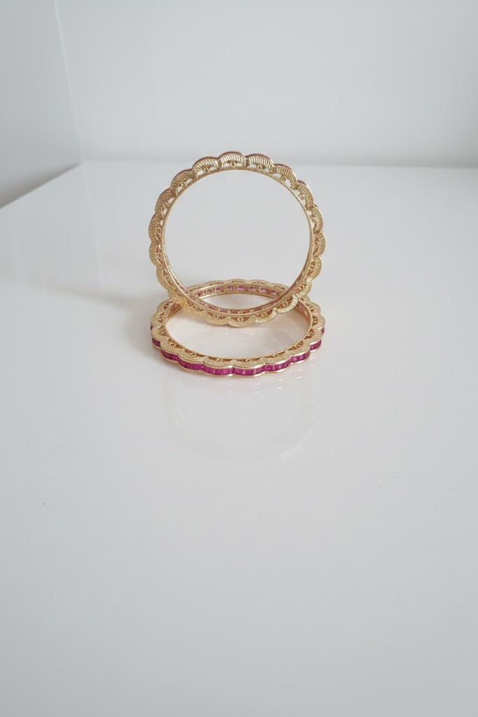 Ruby pair of bangles,2.6 inches