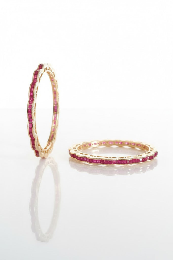 Ruby pair of bangles,2.6 inches