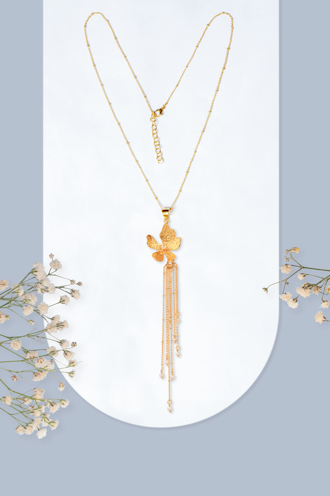 Strength in Petals long set with earrings and matching ring