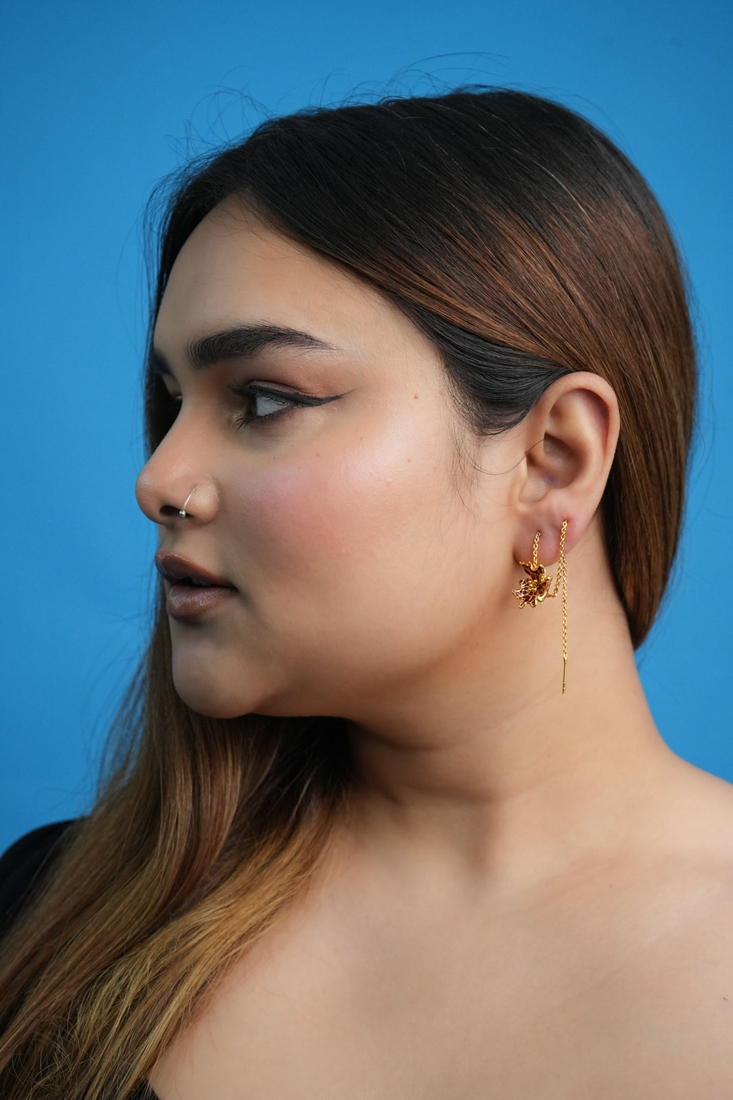 "Resilient Petals Soiree" sui dhaga earrings
