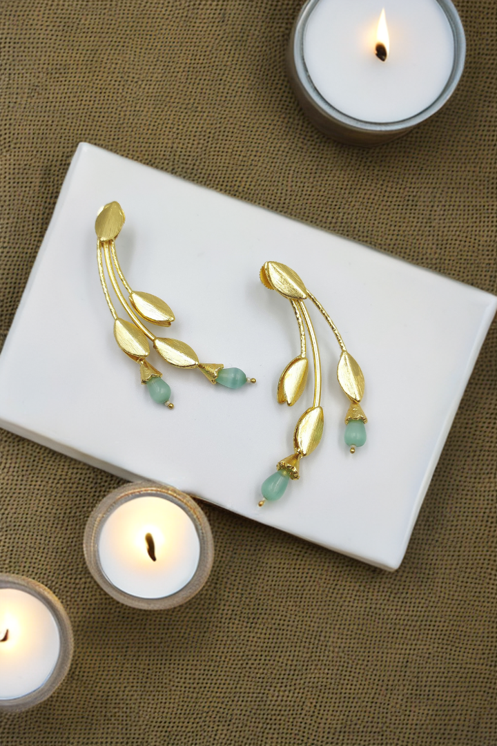 INAAYA Mint Drop statement Earrings