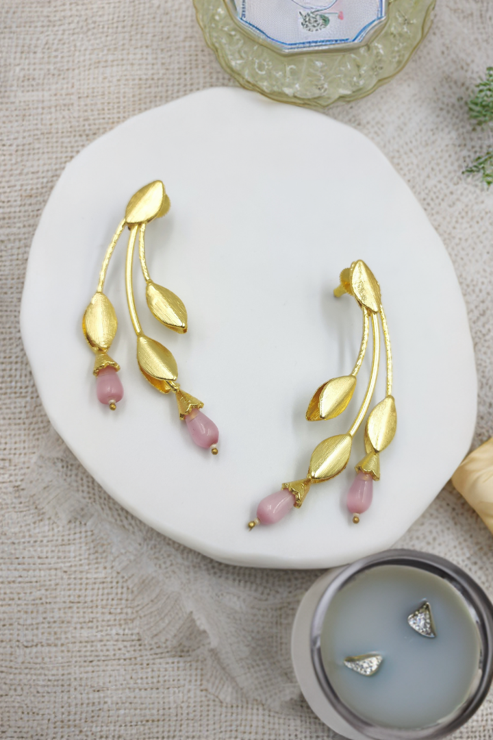 Inaaya Blush Pink Statement Earrings