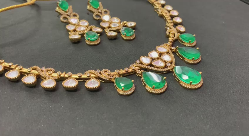 Aazlyn moissanite Kundan set