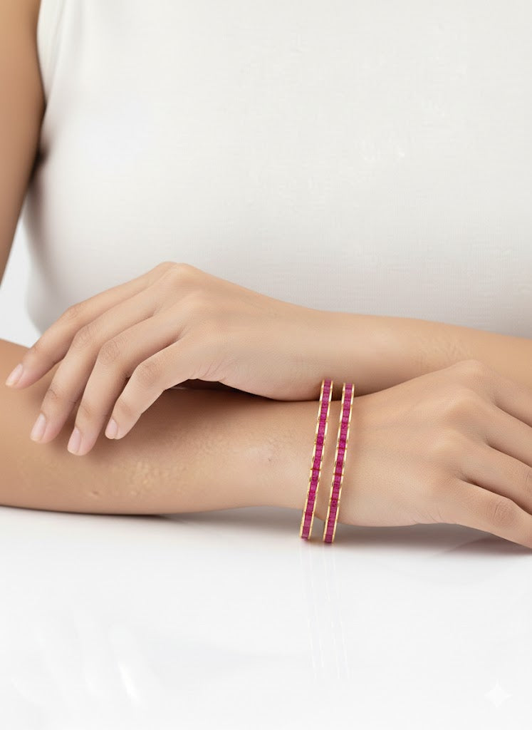 Ruby pair of bangles,2.6 inches