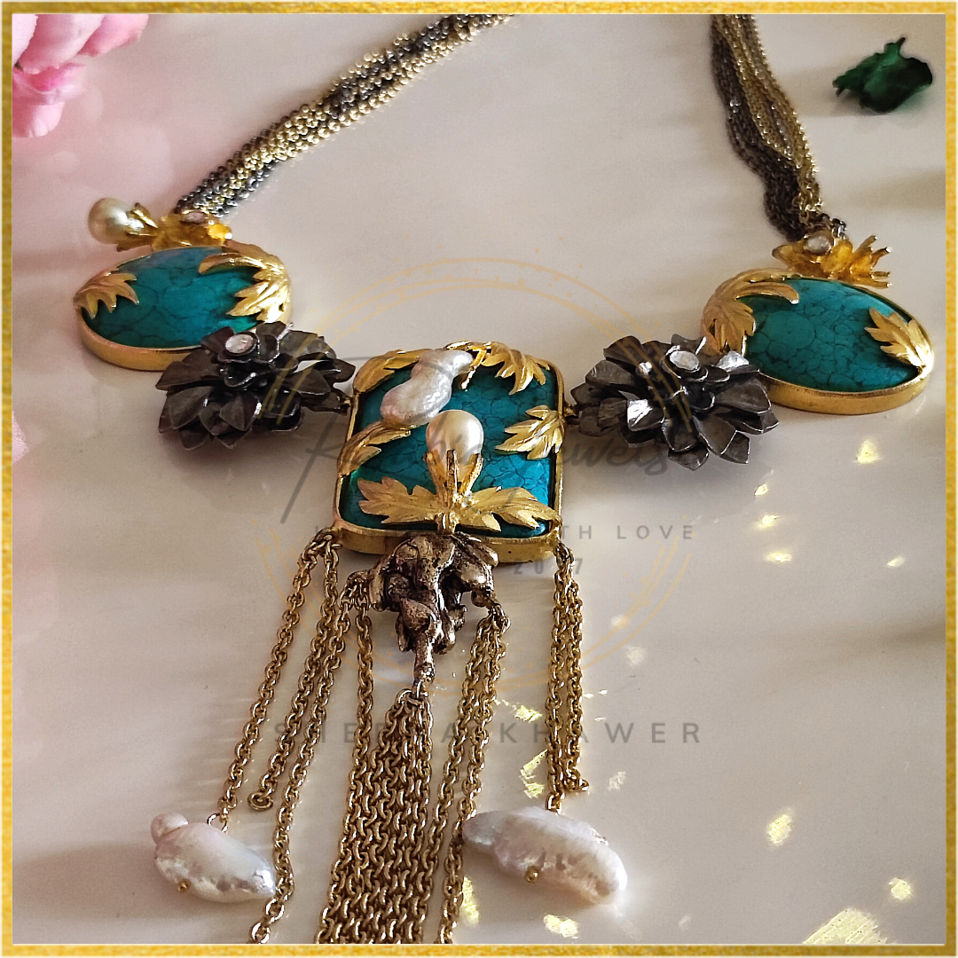 Sass and Sparkle Baroque Pearl Statement Necklace