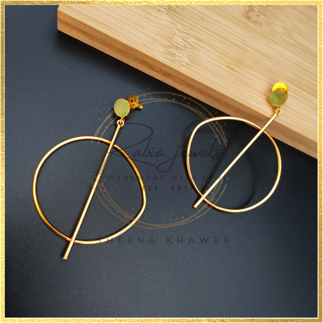Daisy Gold Mint Statement Earrings