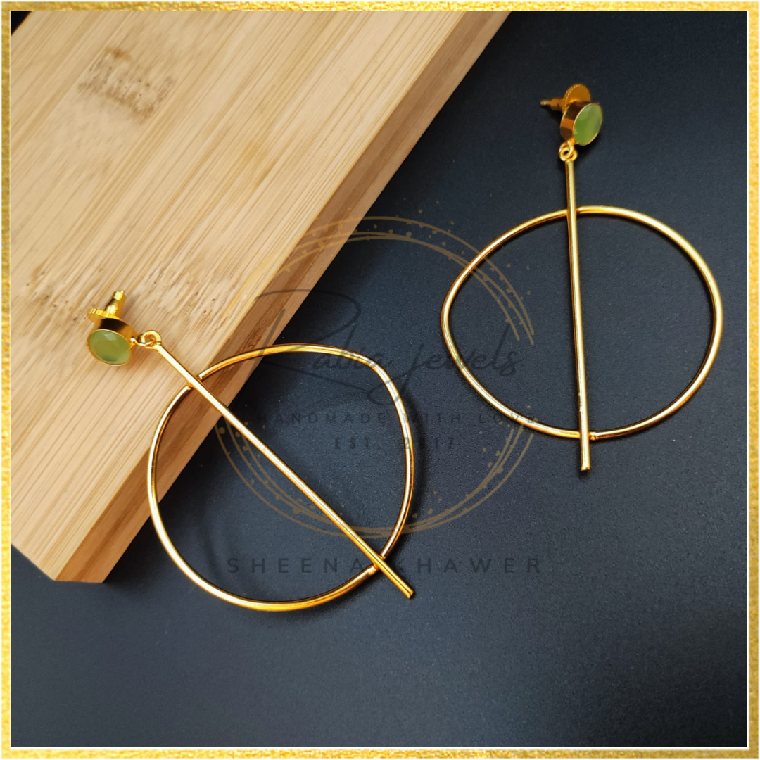 Daisy Gold Mint Statement Earrings