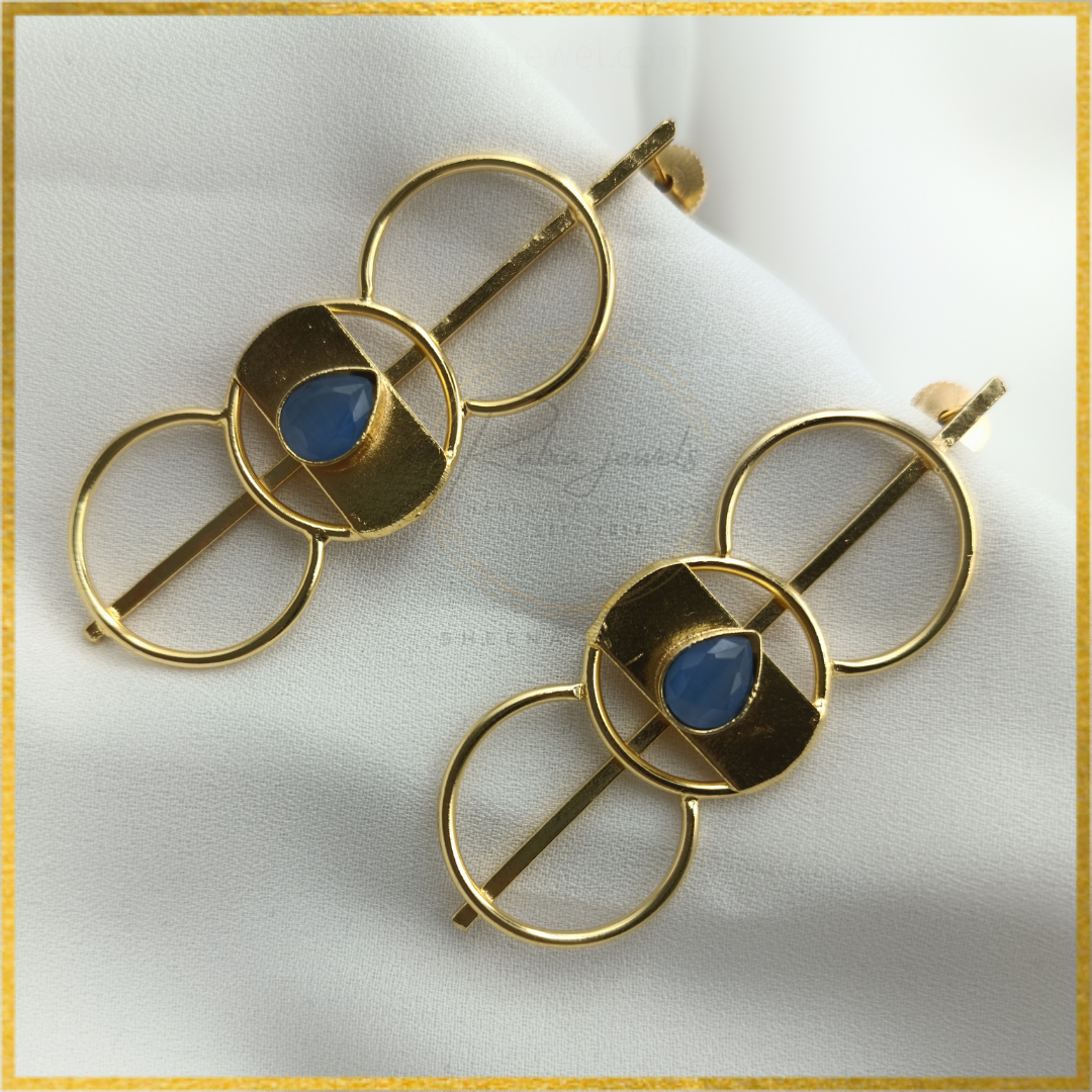 Madusa Blue Gold Earrings