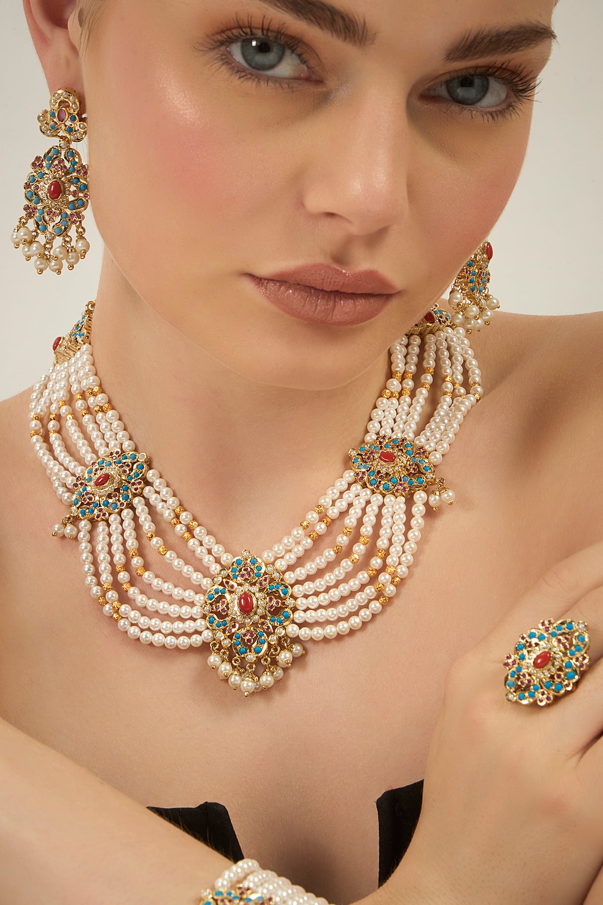 Noorain coral combo set