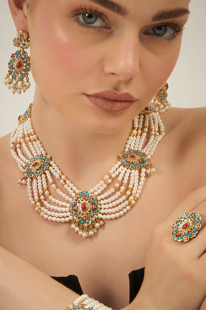 Noorain coral combo set