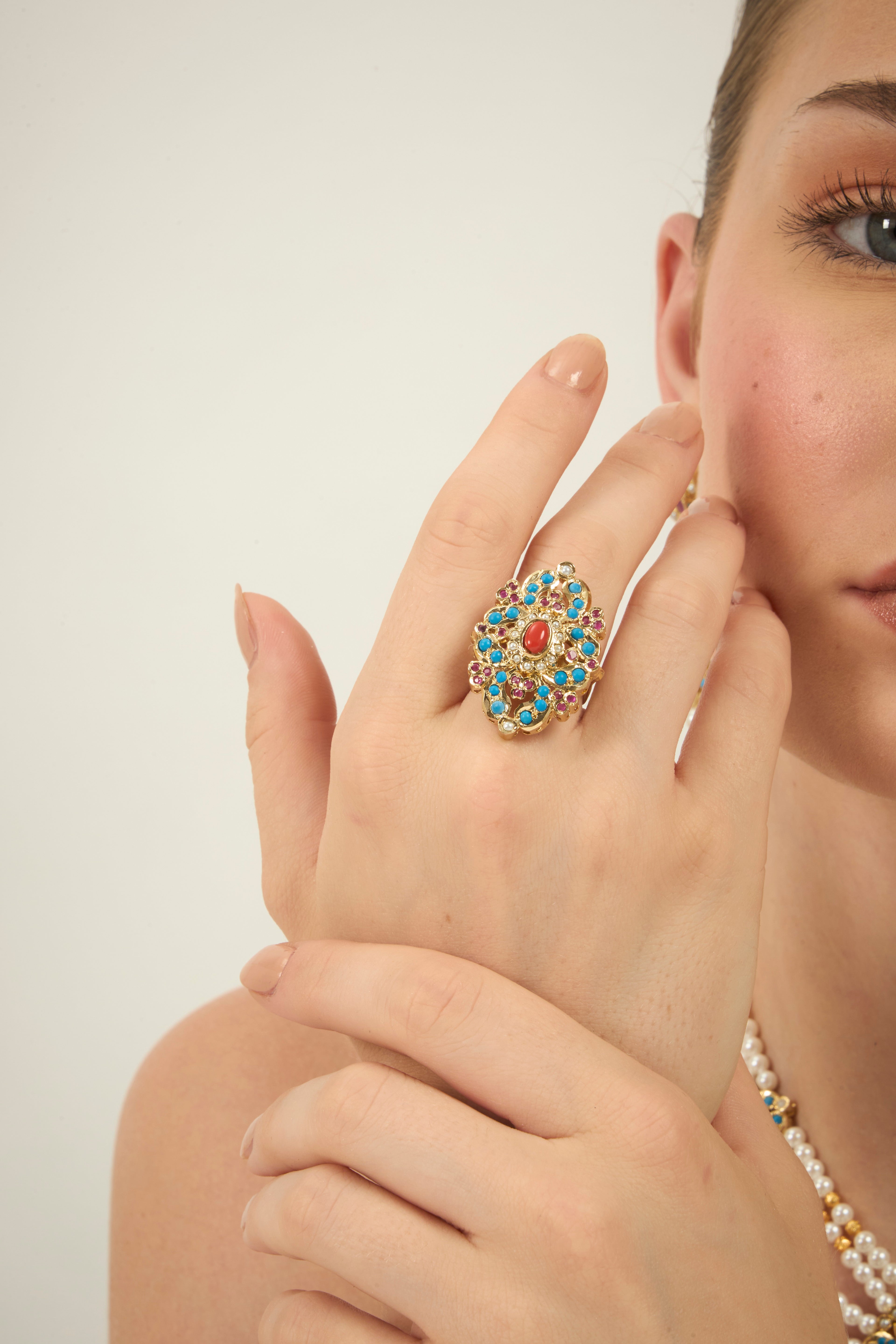 Noorain coral combo set