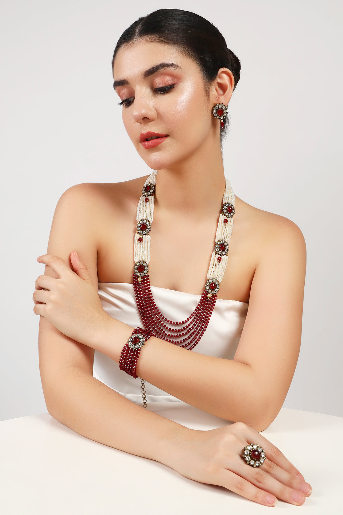 Ishq moissanite Kundan combo set