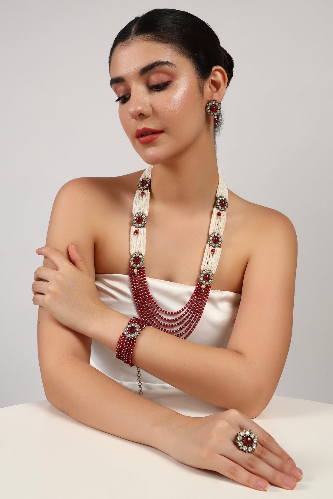 Ishq moissanite Kundan combo set