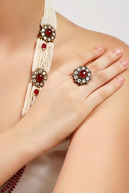 Ishq moissanite Kundan combo set