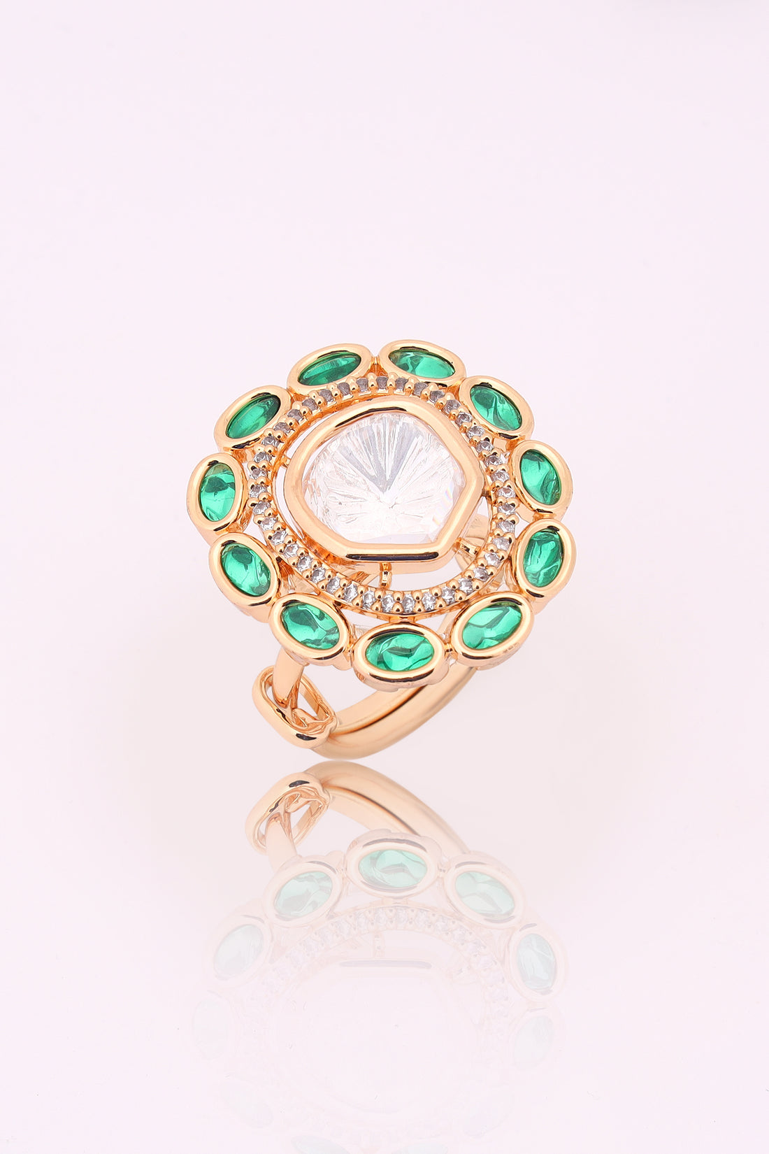 Shireen moissanite Kundan ring