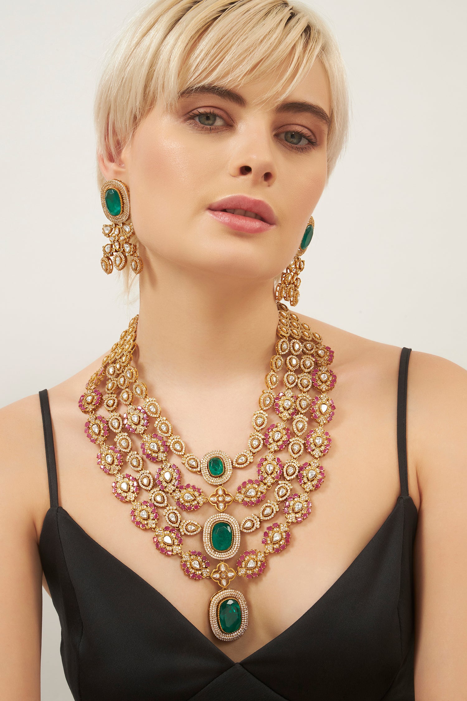 Malika moissanite kundan set