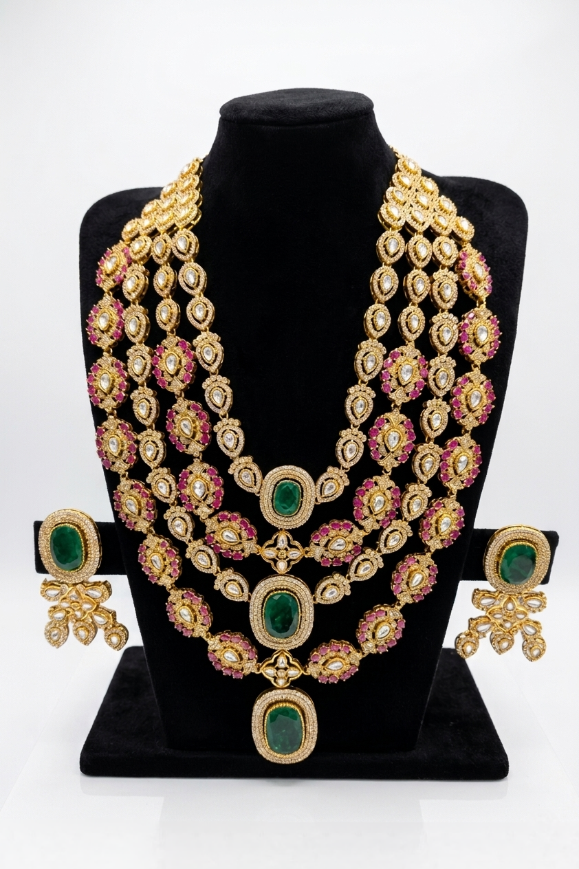 Malika moissanite kundan set
