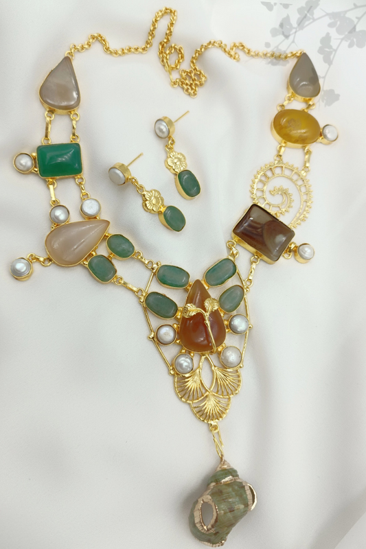 Israa Natural stones Statement Necklace