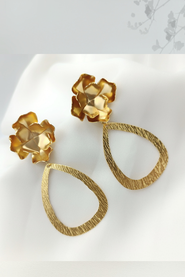 Gold Floral Earrings