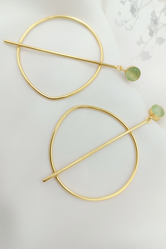 Daisy Gold Mint Statement Earrings