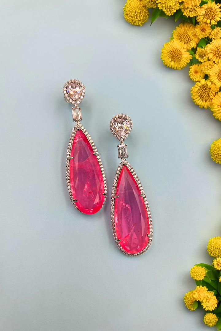 Defy the odds Pink Doublet Stone EarringS