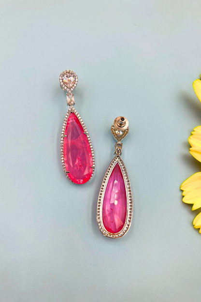 Defy the odds Pink Doublet Stone EarringS