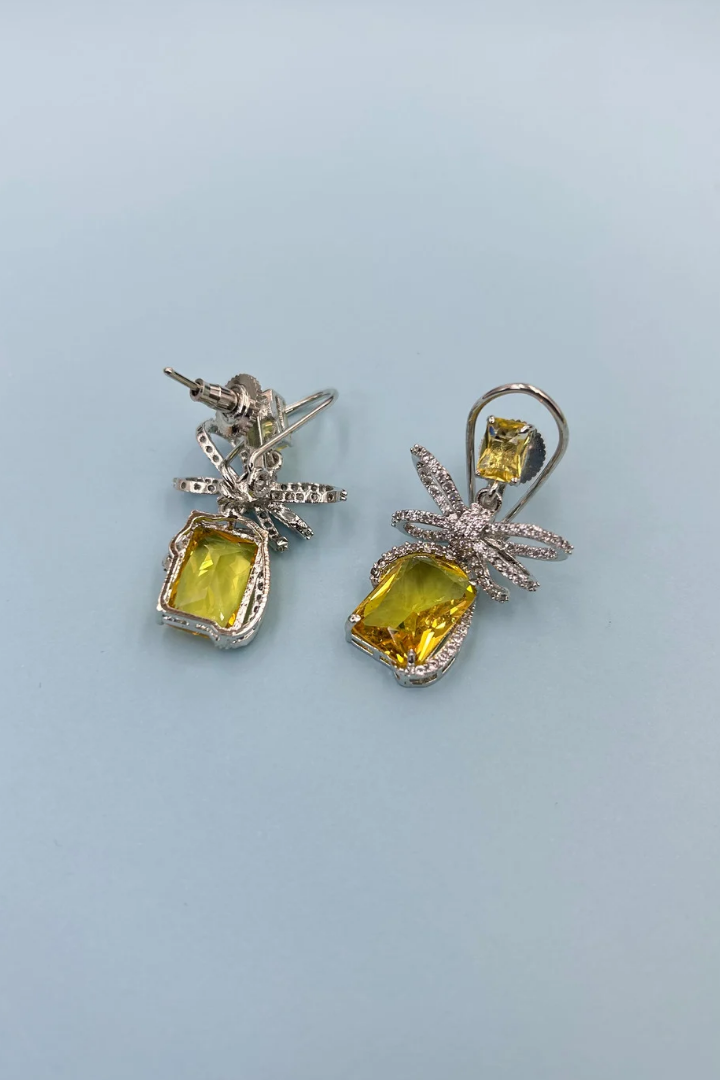 Elevate Dreams Russian Yellow Bow Statement Earrings