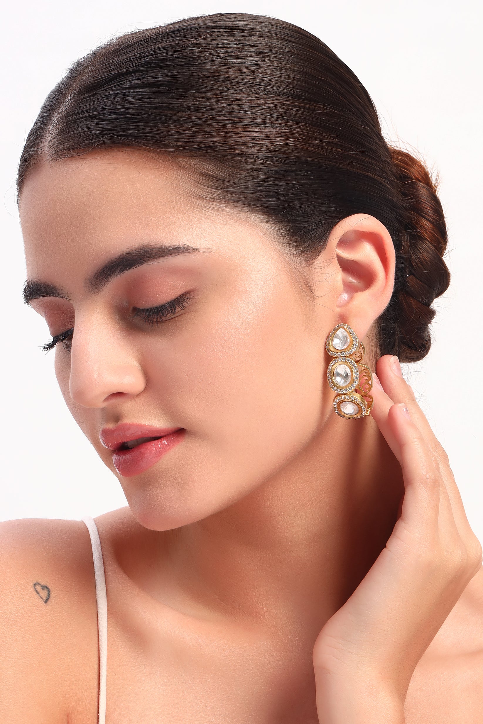 Heer moissanite Kundan hoops