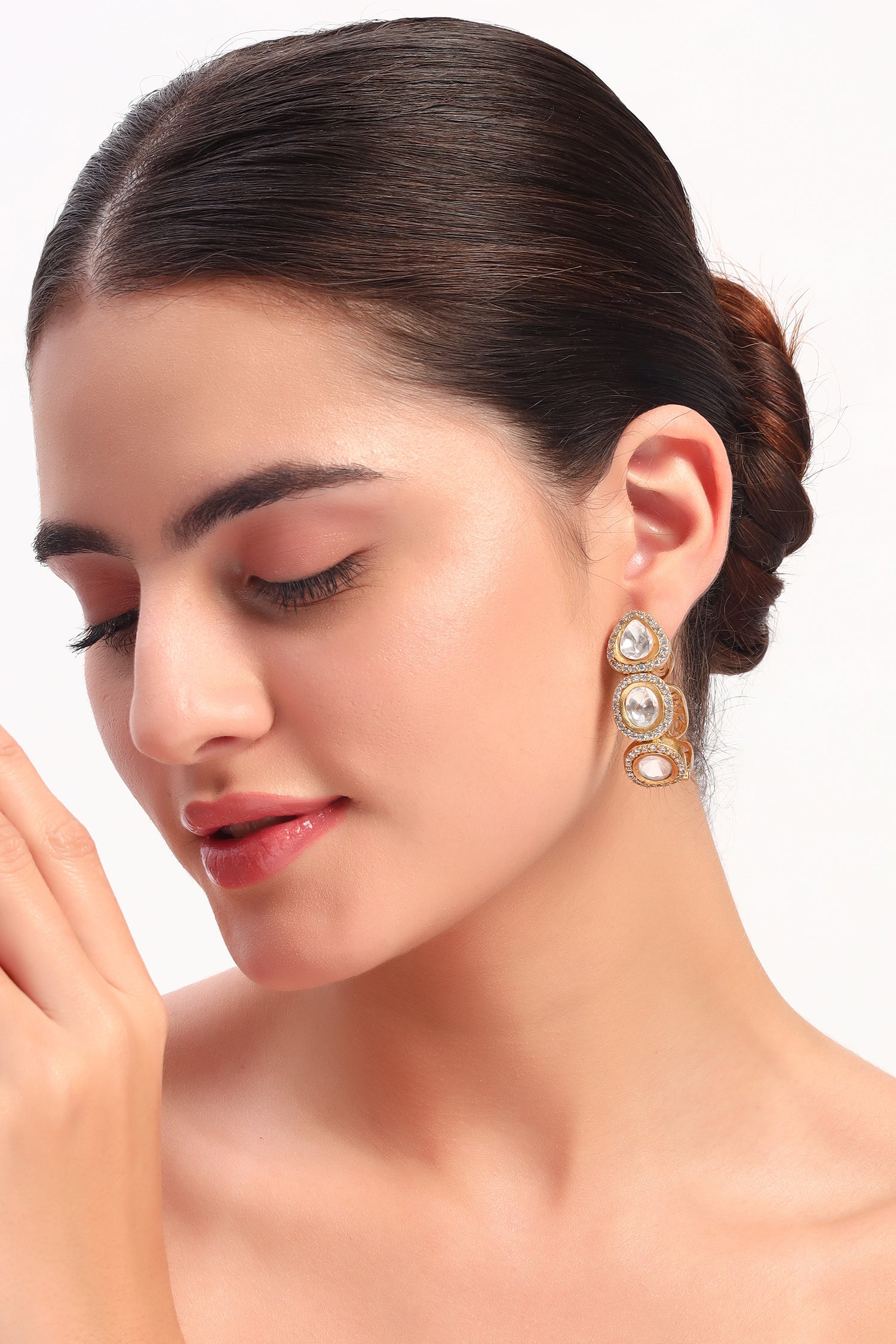 Heer moissanite Kundan hoops