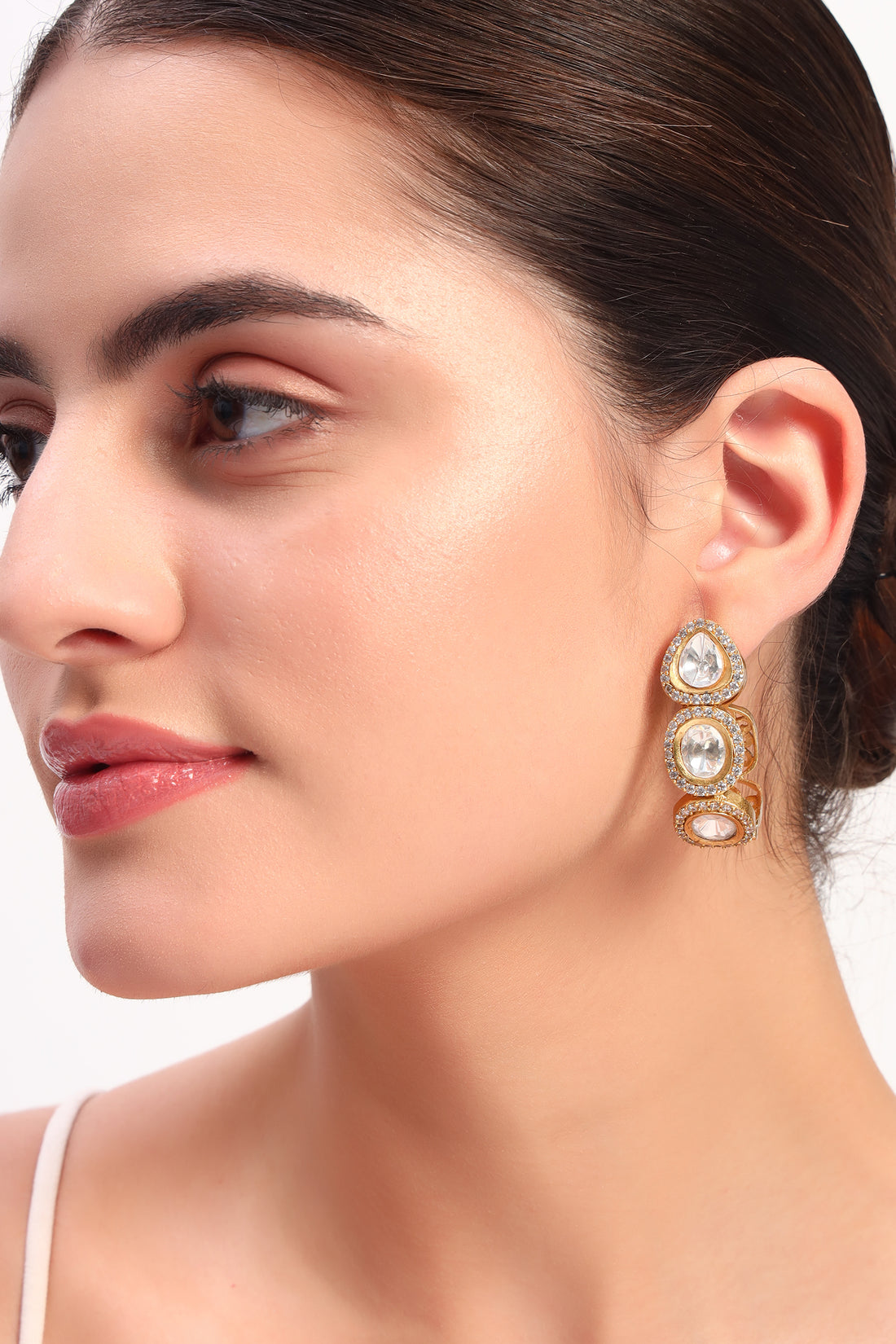 Heer moissanite Kundan hoops