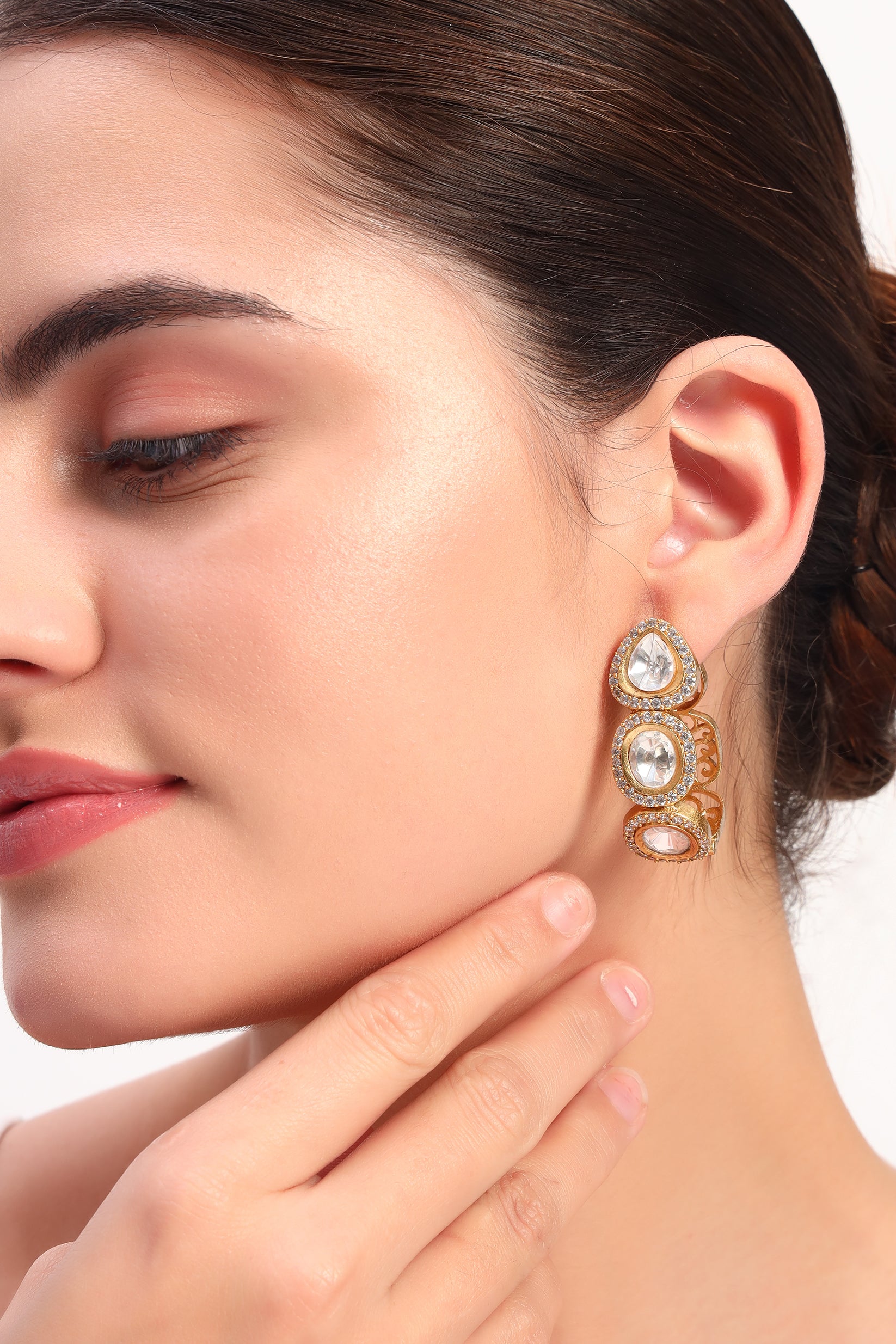 Heer moissanite Kundan hoops