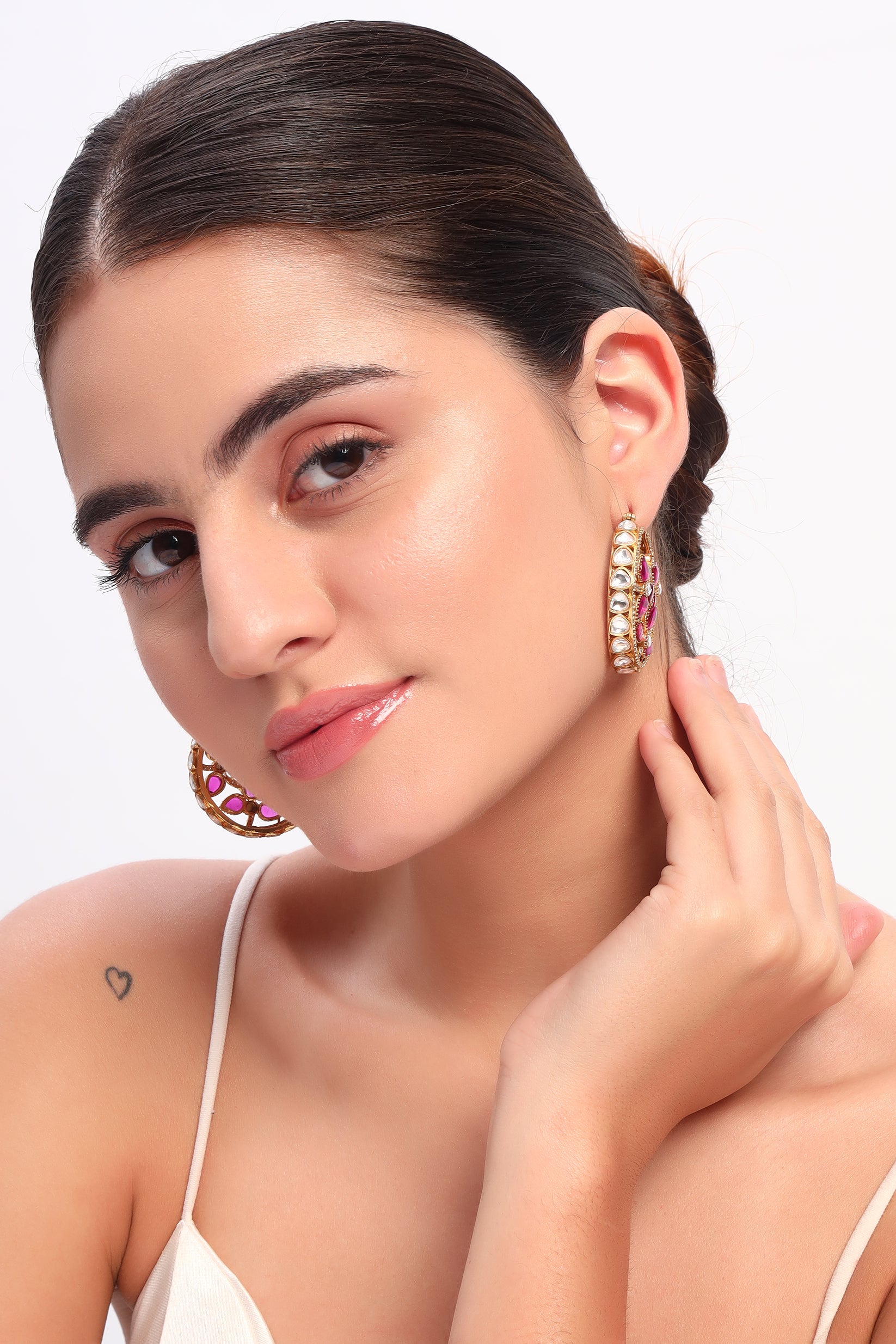 Hiba moissanite Kundan hoops