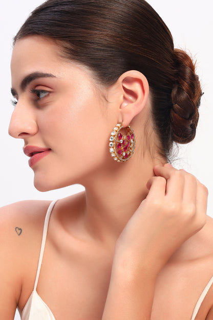 Hiba moissanite Kundan hoops