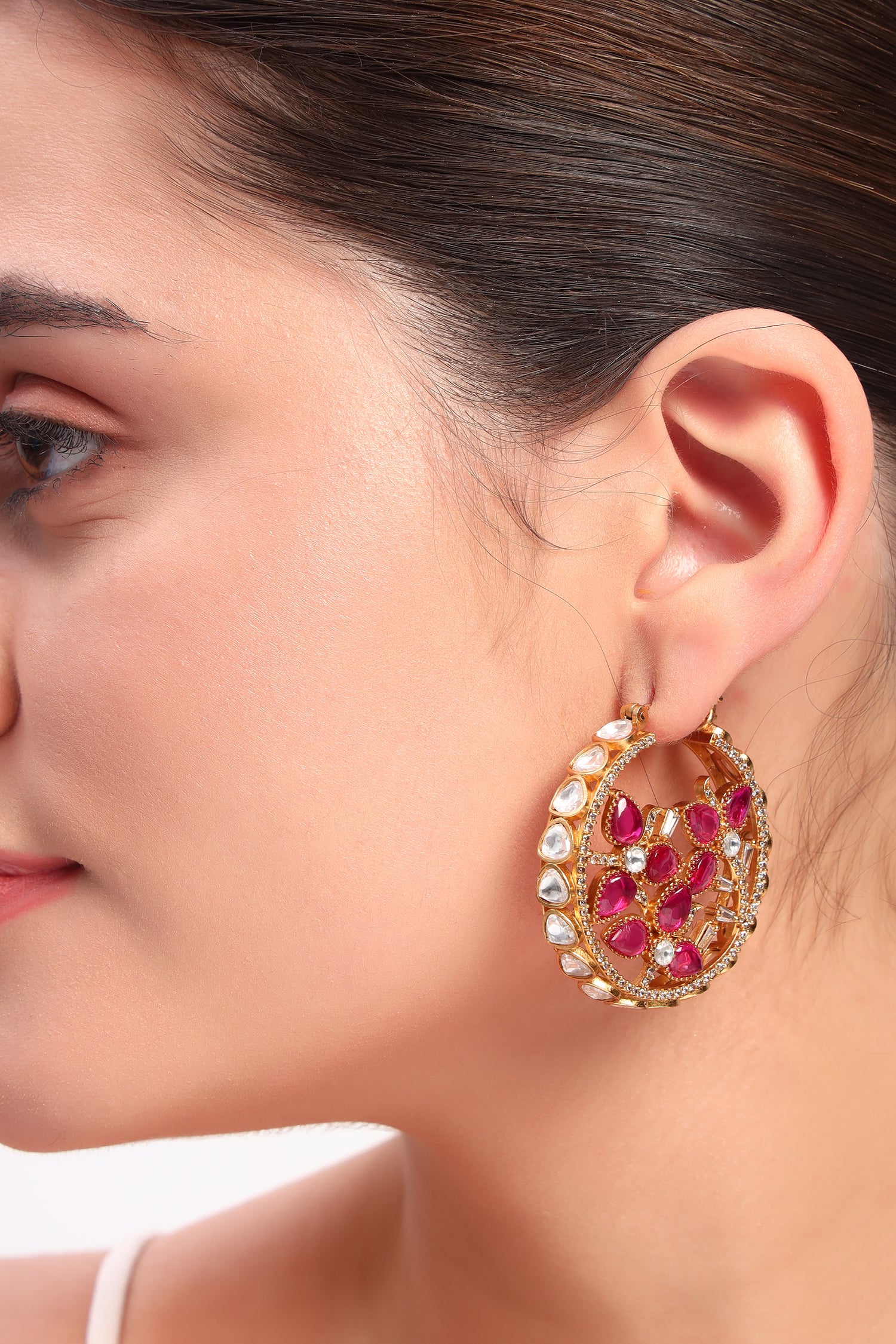 Hiba moissanite Kundan hoops