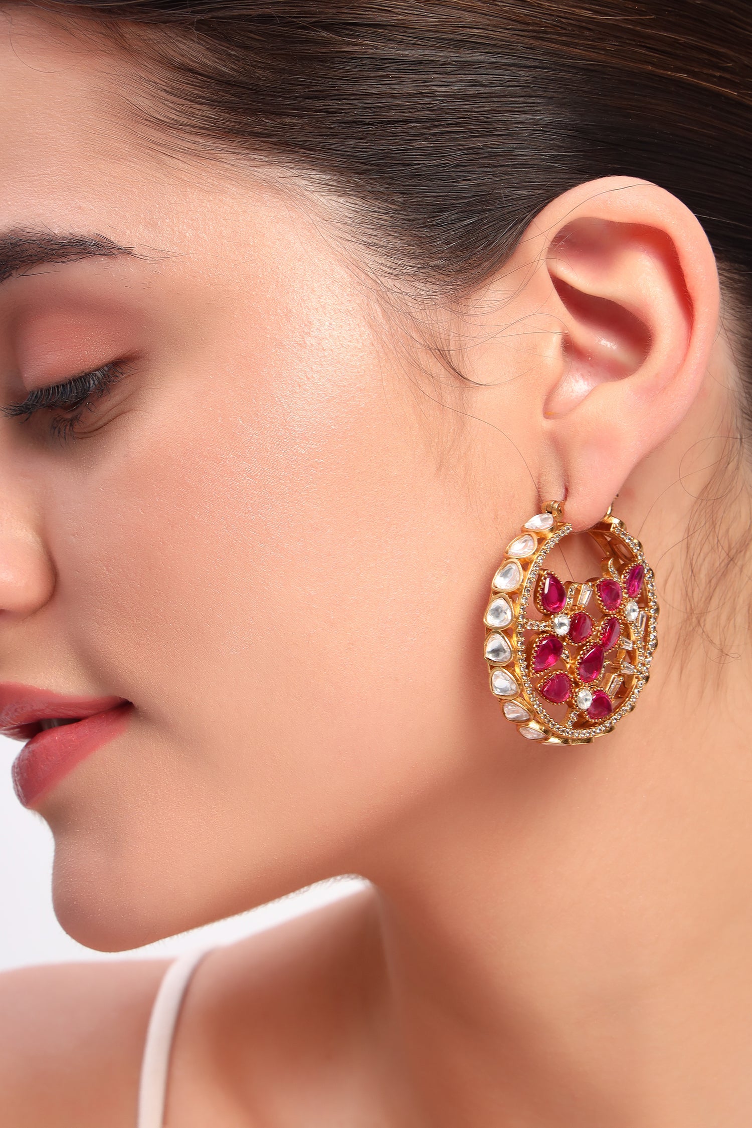 Hiba moissanite Kundan hoops