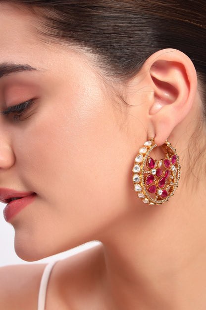 Hiba moissanite Kundan hoops