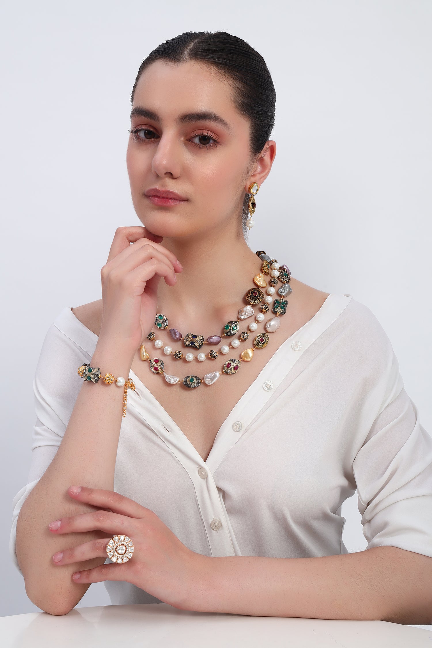 Tanjore Statement Chain Bracelet