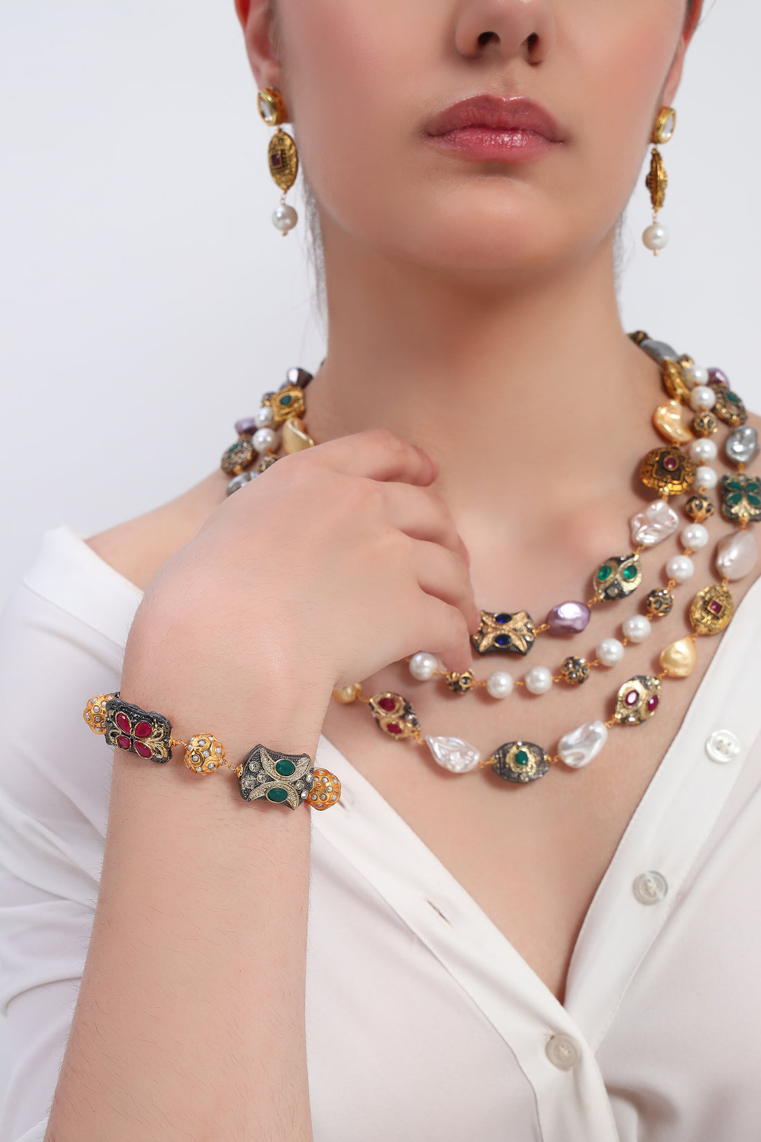 Tanjore Statement Chain Bracelet