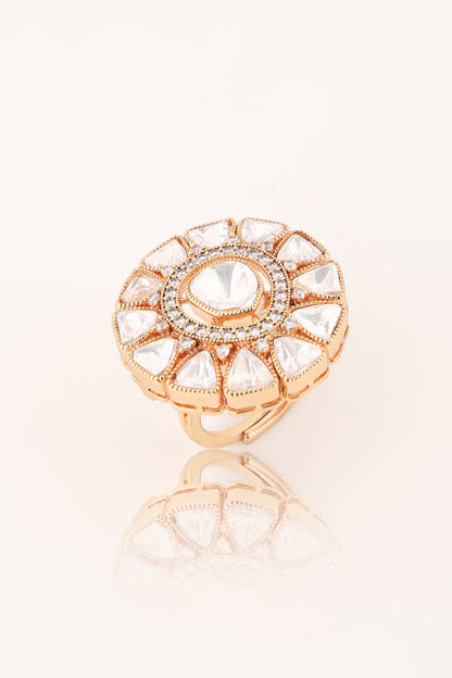 Hera moissanite Kundan ring