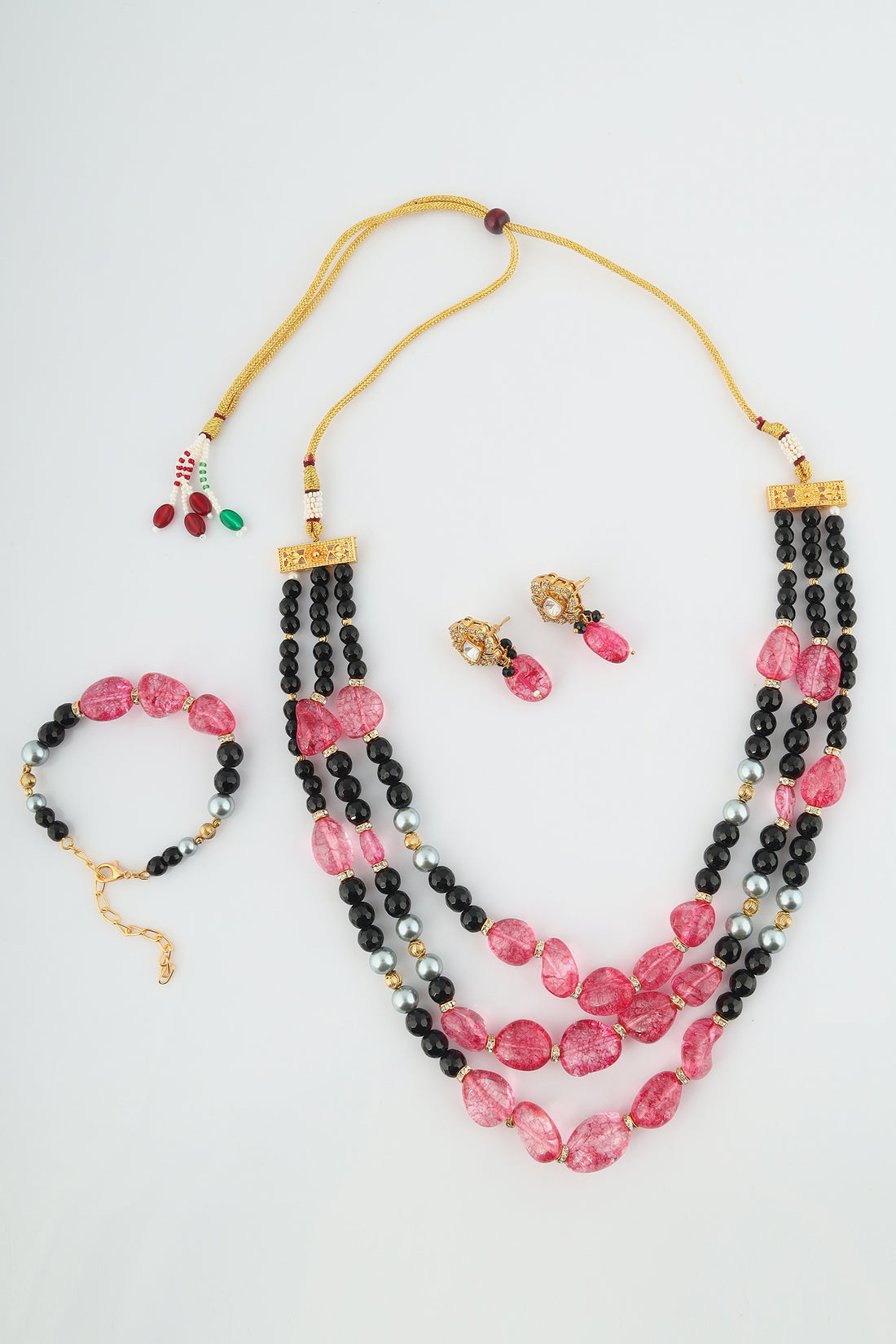 Aqsa Strawberry quartz combo set