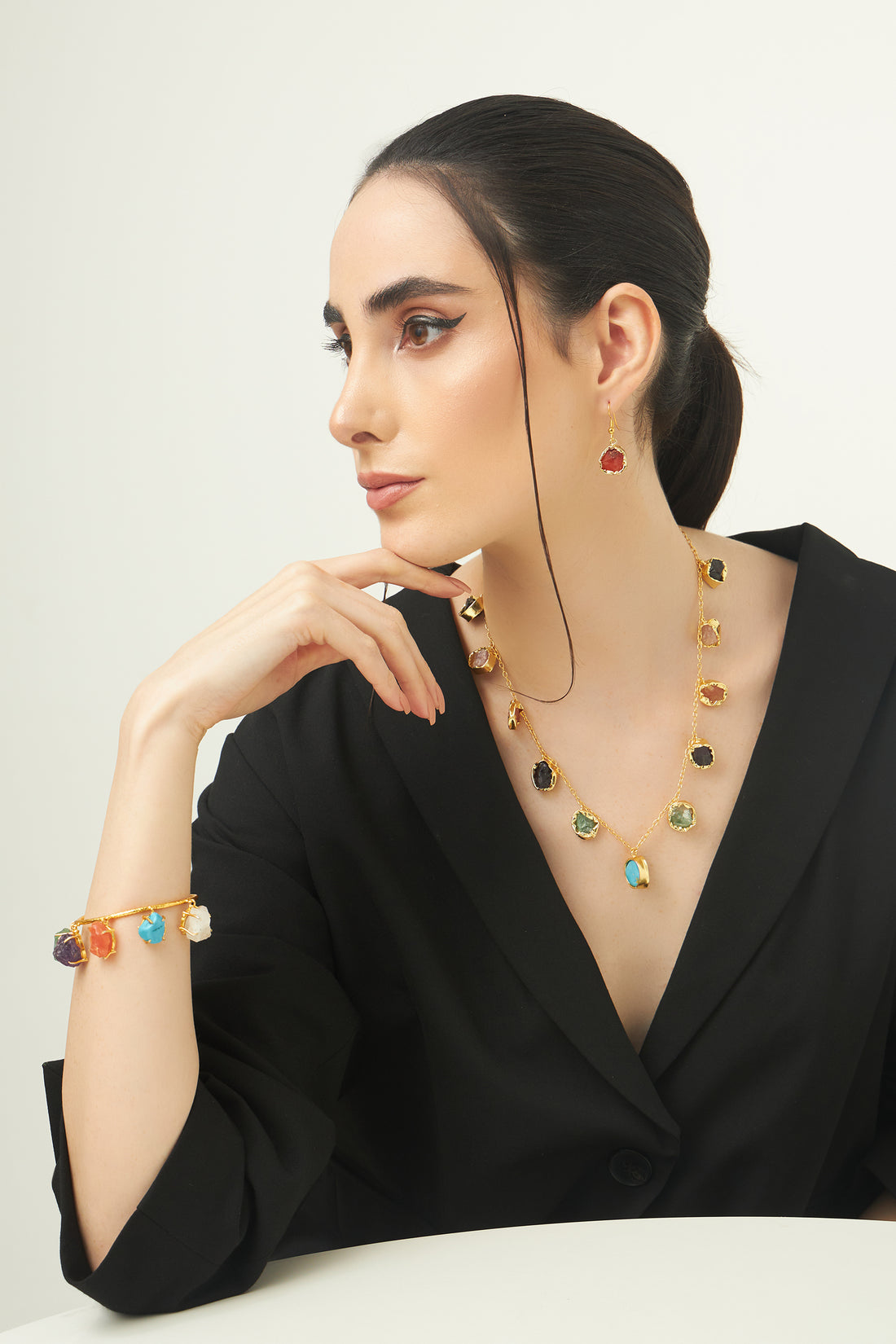 With bracelet celebrate your quirks long light weight chain set Rhythm