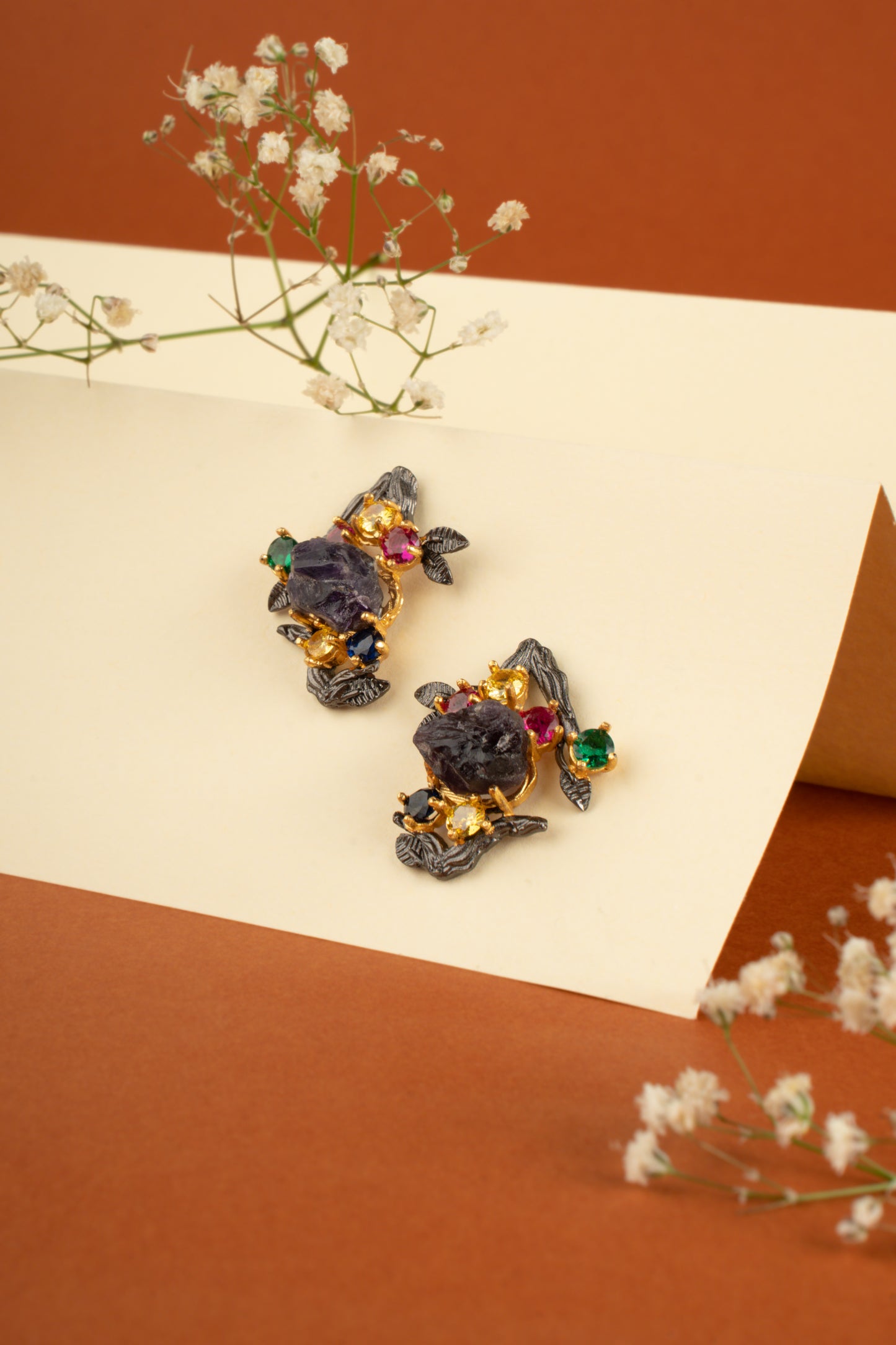 Afra Amethyst Statement studs