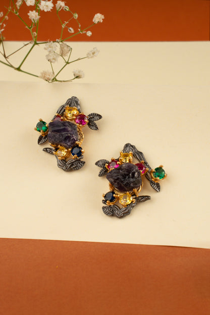 Afra Amethyst Statement studs