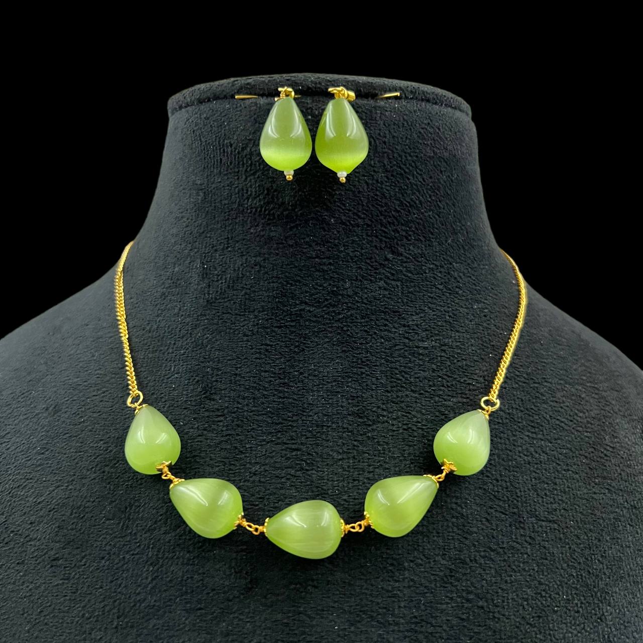 Nazakat Grape green dainty set with Bracelet