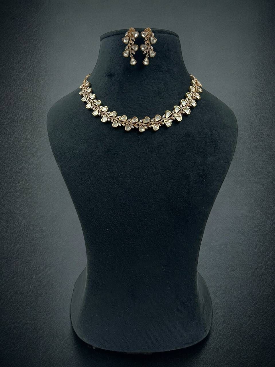 Maria sterling silver polki Kundan set