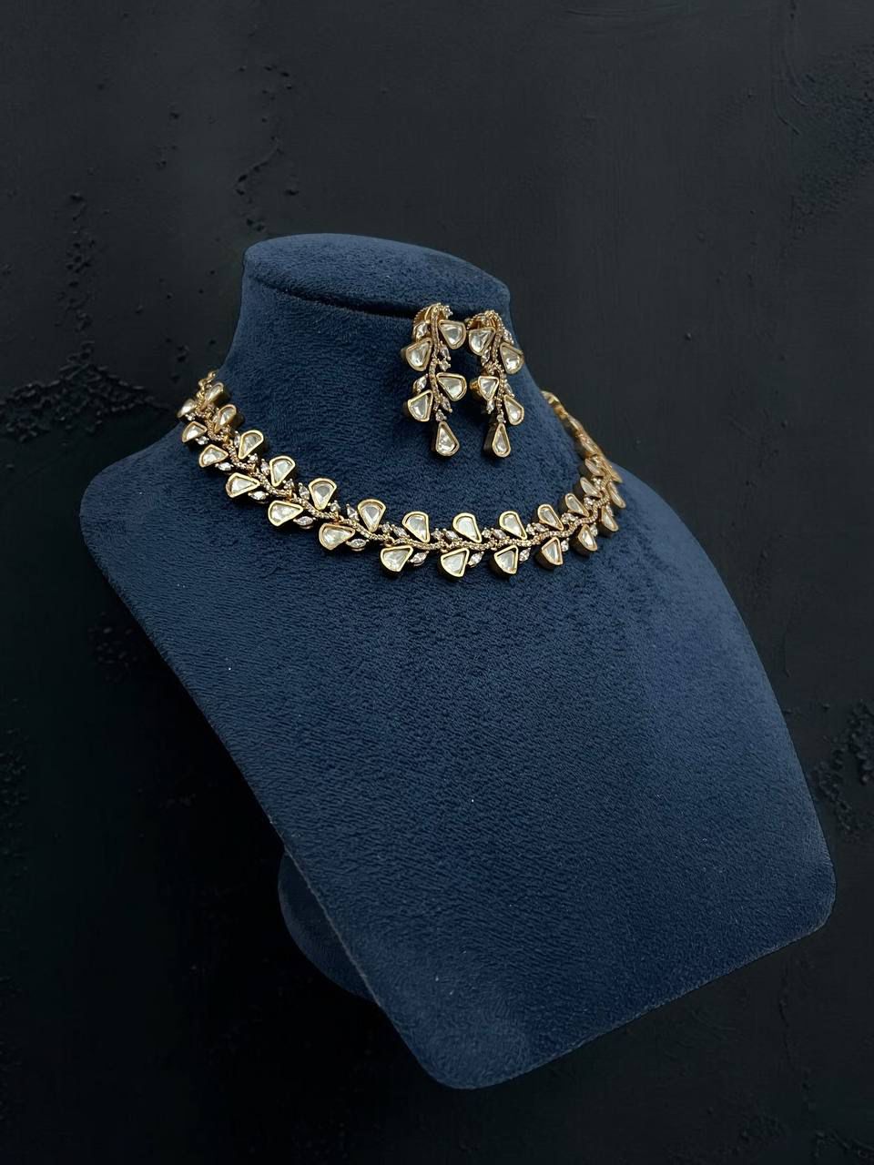 Maria sterling silver polki Kundan set