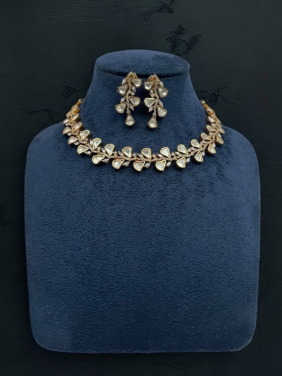 Maria sterling silver polki Kundan set