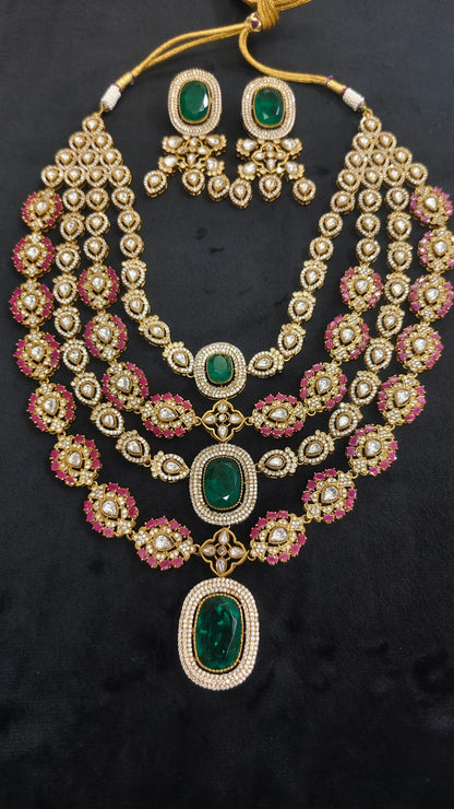 Malika moissanite kundan set