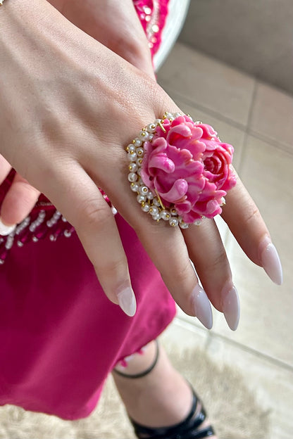 Jade Rose statement ring