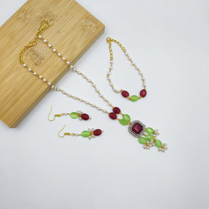 Nazakat Grape Green Dainty set with Bracelet